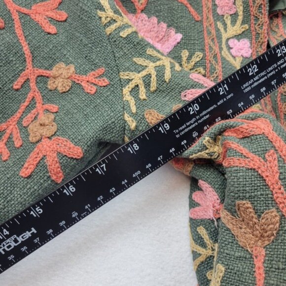 Suzani Hand Embroidered Short Jacket Womens Small Winter Wear Coat BOHO Floral - Picture 9 of 16